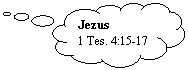 Objaśnienie w chmurce: Jezus  1 Tes. 4:15-17  